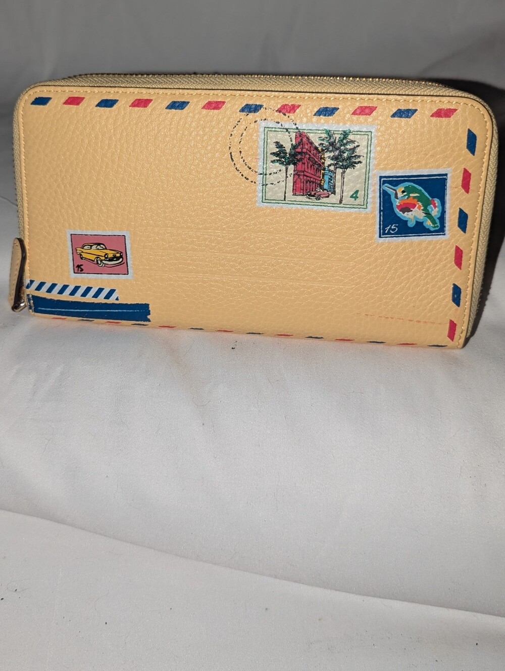 Vera Bradley Georgia RFID Zip-Around Wallet with Colorful Stamp Motif